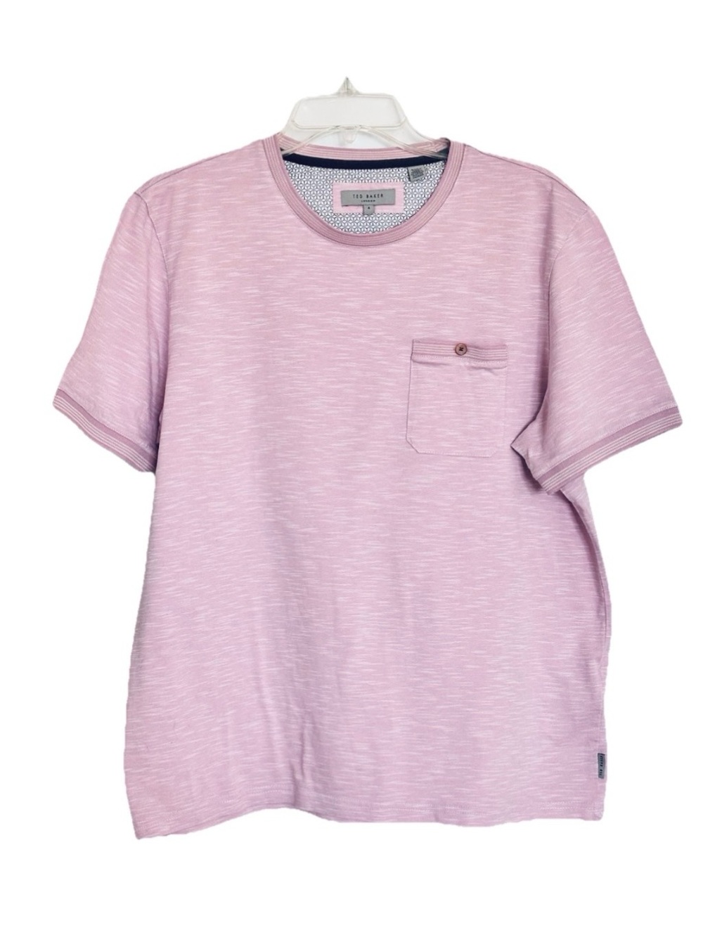 Ted Baker London Dusty Pink Pocket Ringer T-Shirt EUC Size Large
